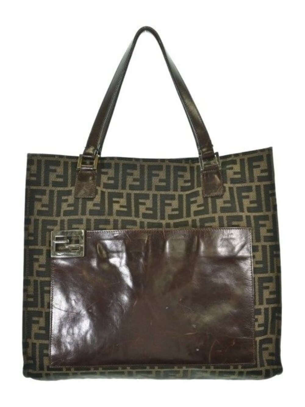 Fendi Zucca Pattern Tote Bag Brown